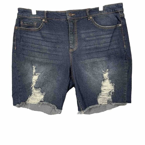 Sofia Vegara Shorts Womens 16 Blue Jeans Denim‎ Gabriella Bermuda Distressed - Picture 1 of 15